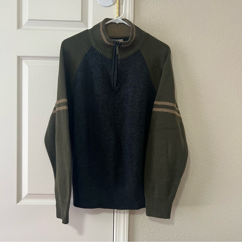 Arizona Jean Company Wool Blend Quarter Zip Knit Sweater Mens XL